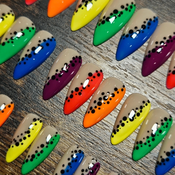 Custom Handcrafted Press On Set - Medium Almond - NWOT - Picture 2 of 8